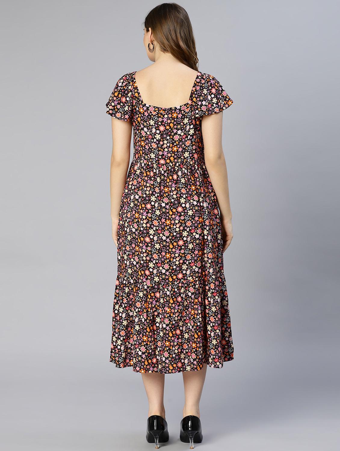 women's fit & flare floral dress - 18633956 - Standard Image - 4