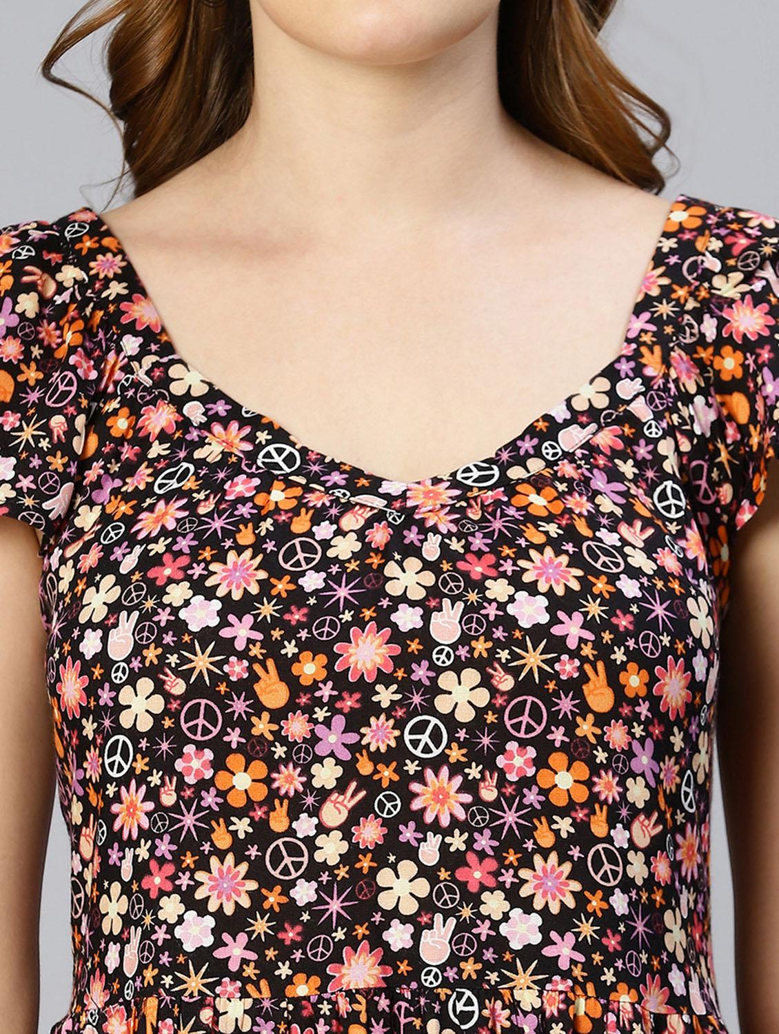 women's fit & flare floral dress - 18633956 - Standard Image - 6