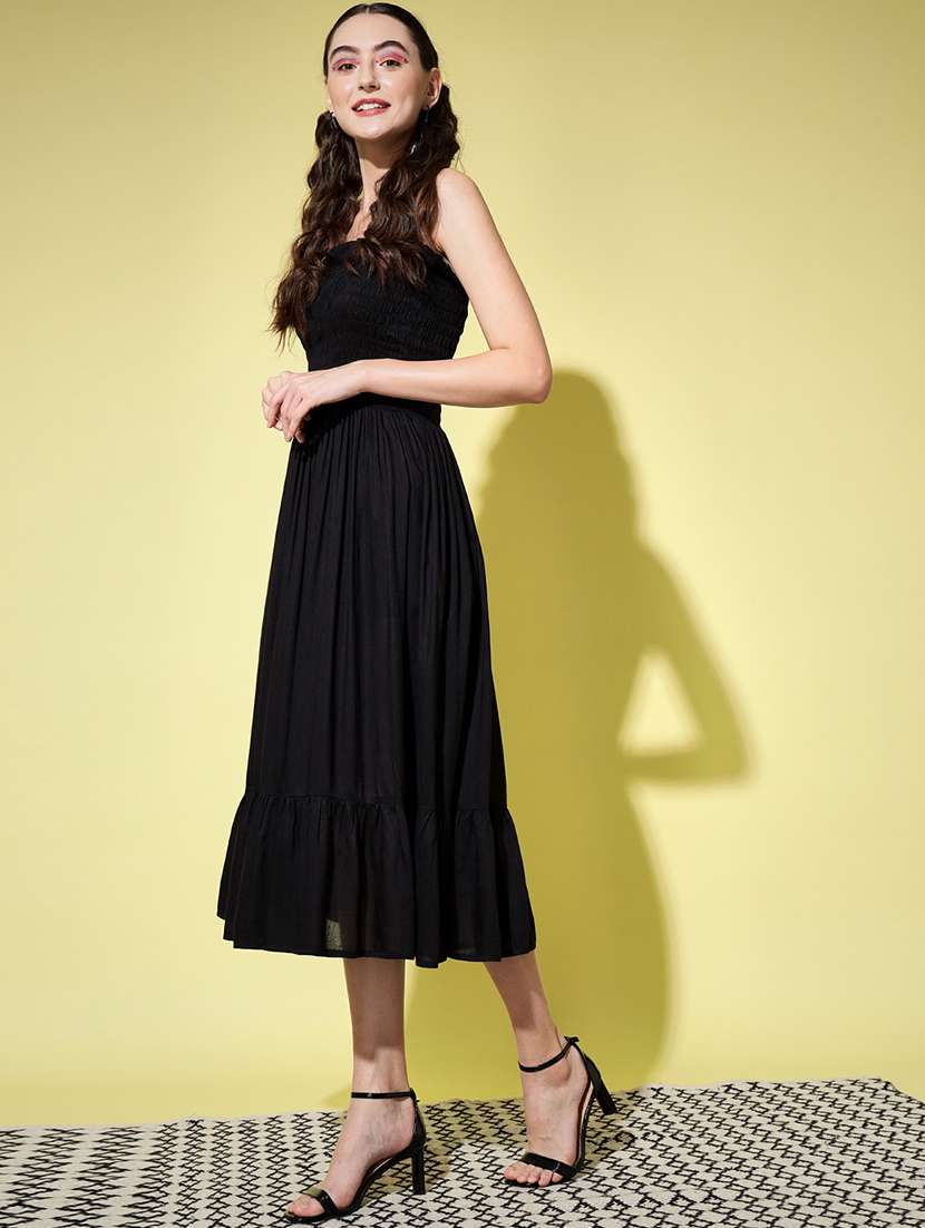 women's tiered dress solid dress - 18634012 -  Standard Image - 1
