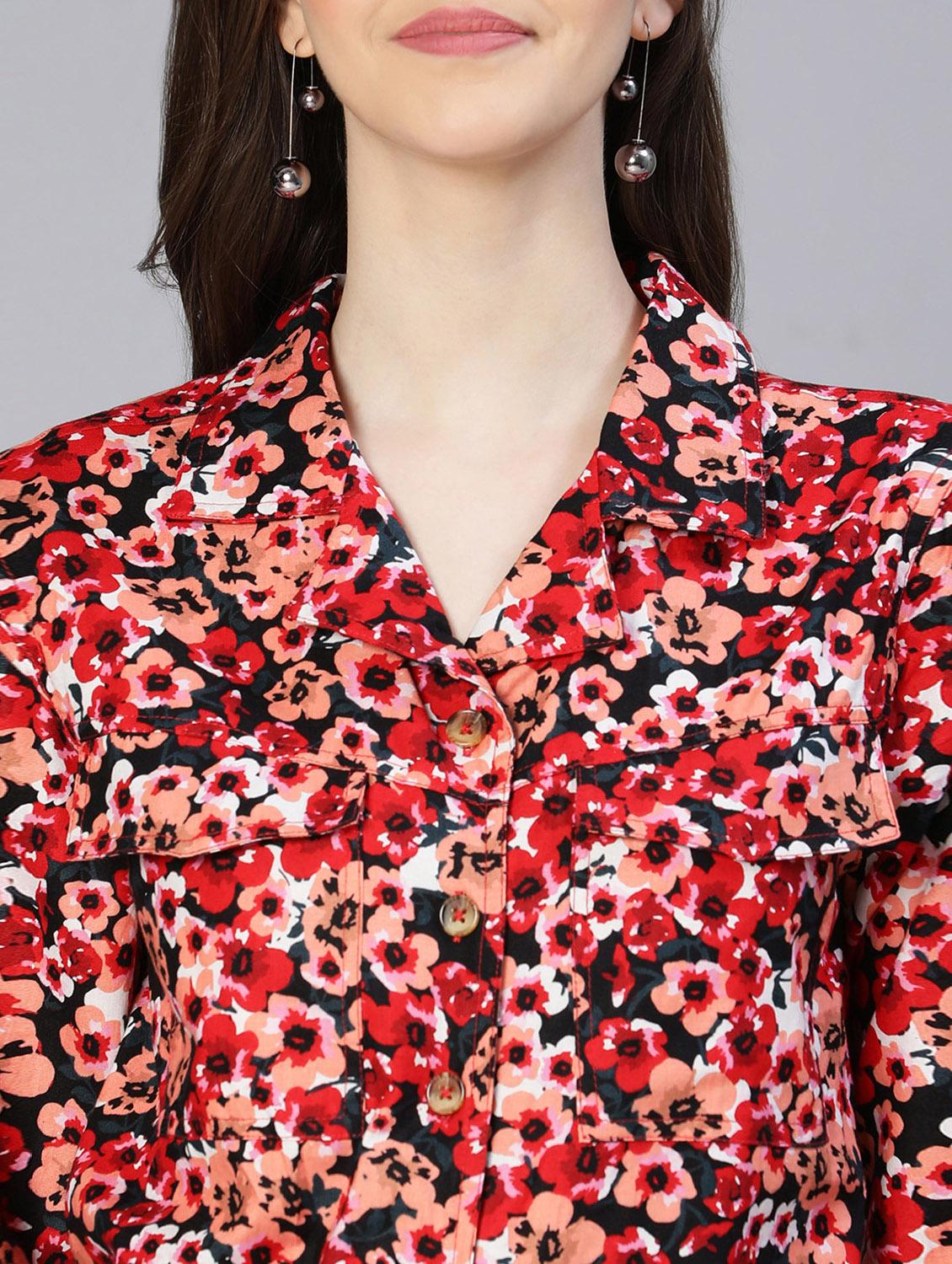 lapel neck printed full leg jumpsuit - 18634459 - Standard Image - 6