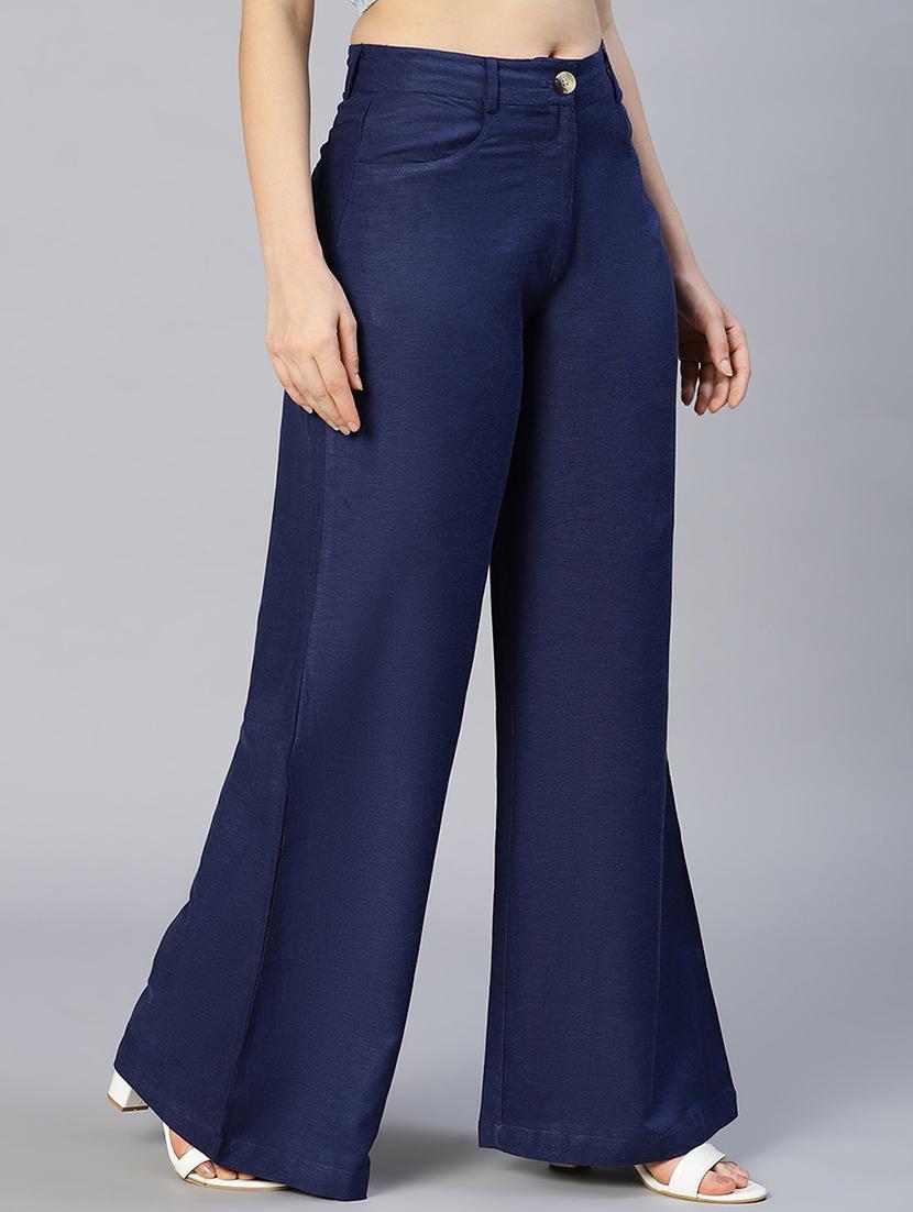 mid rise solid wide leg trouser - 18634529 - Standard Image - 1
