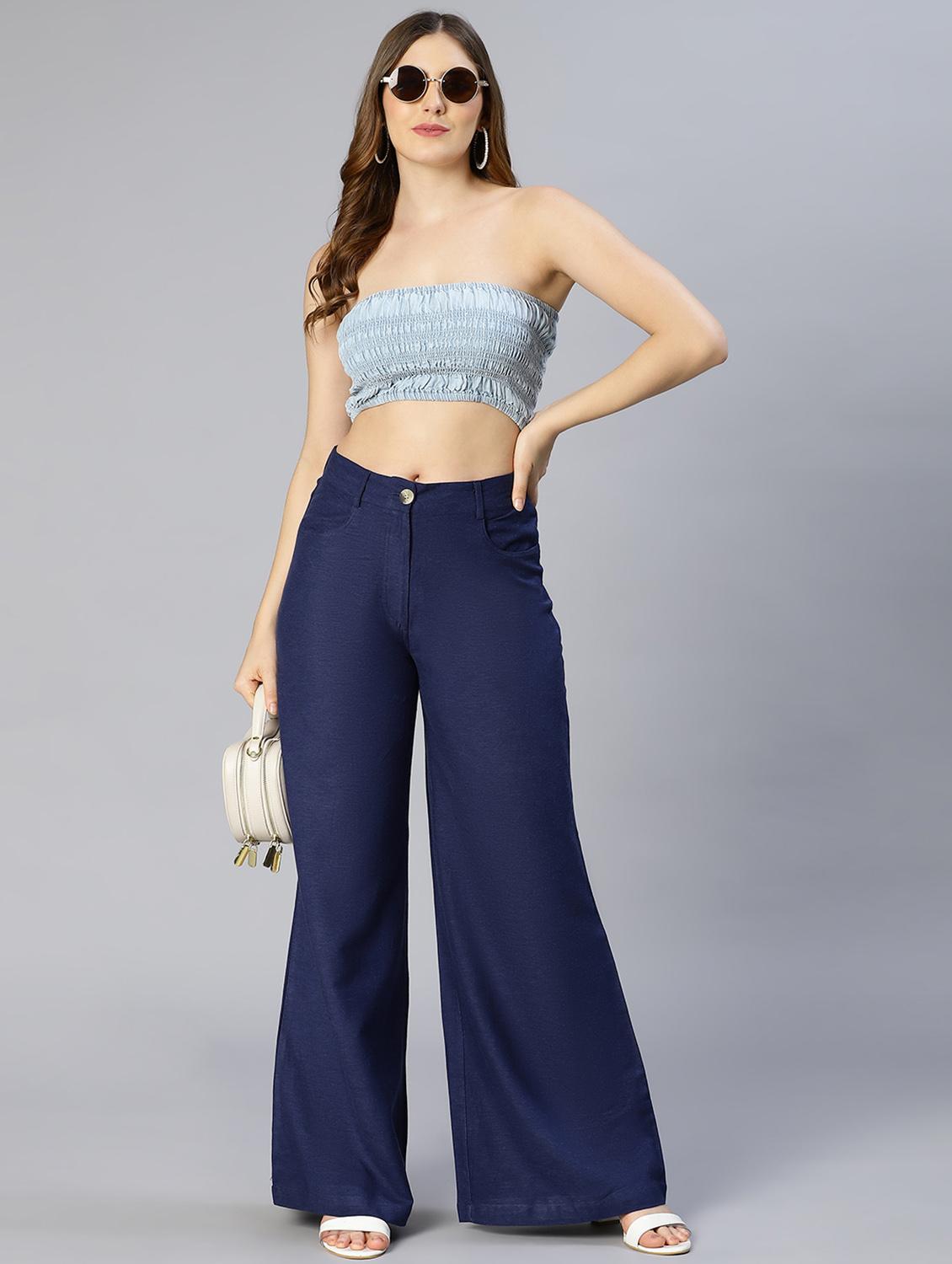 mid rise solid wide leg trouser - 18634529 - Standard Image - 4