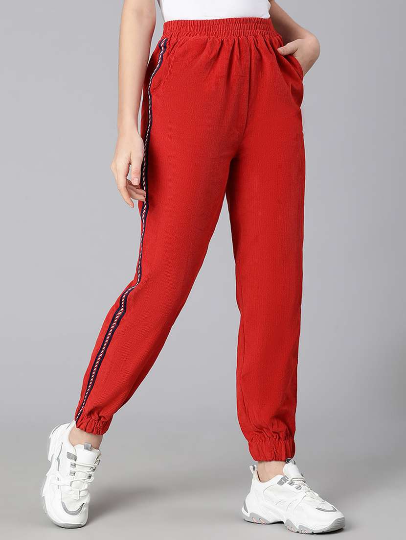 red cotton trousers - 18634532 - Standard Image - 1
