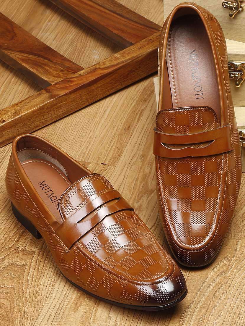 mens tan slip on loafer