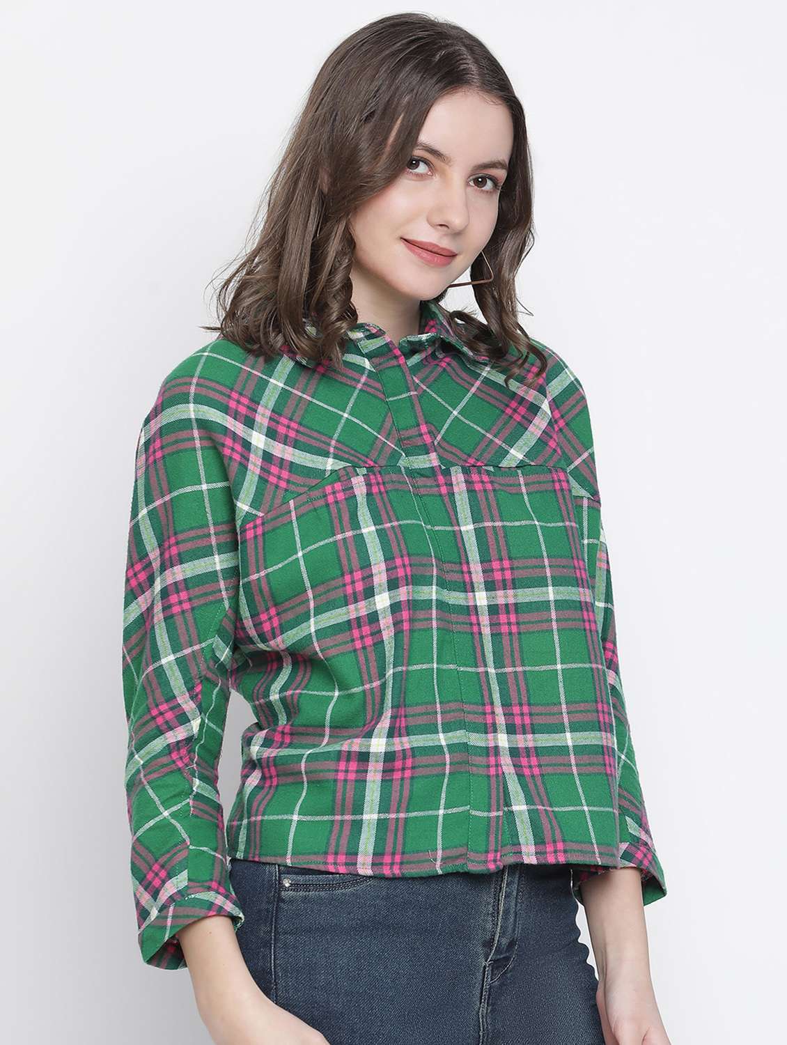 green checkered regular shirt - 18634650 - Standard Image - 1