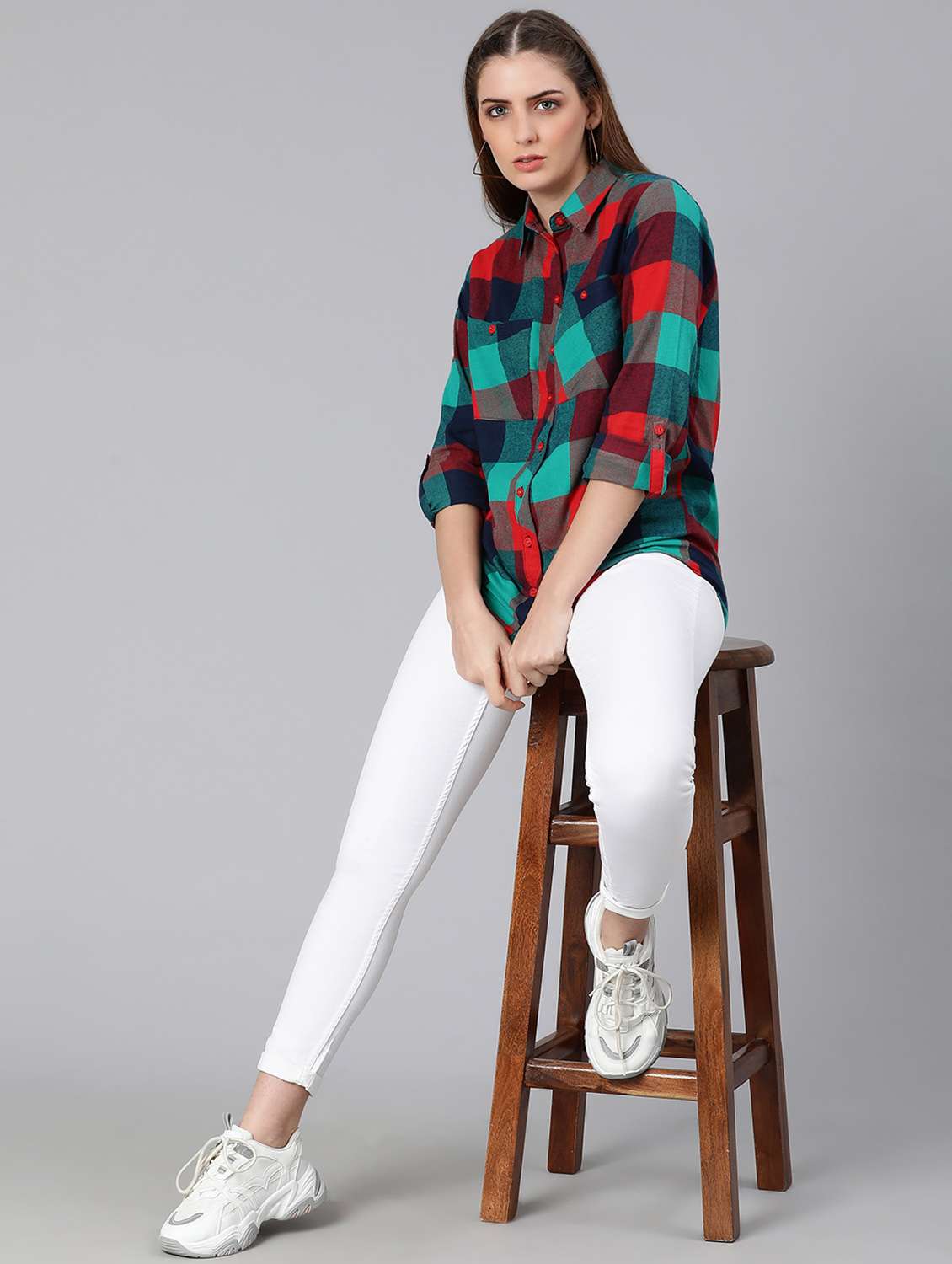 multi colored checkered regular shirt - 18634652 -  Standard Image - 4