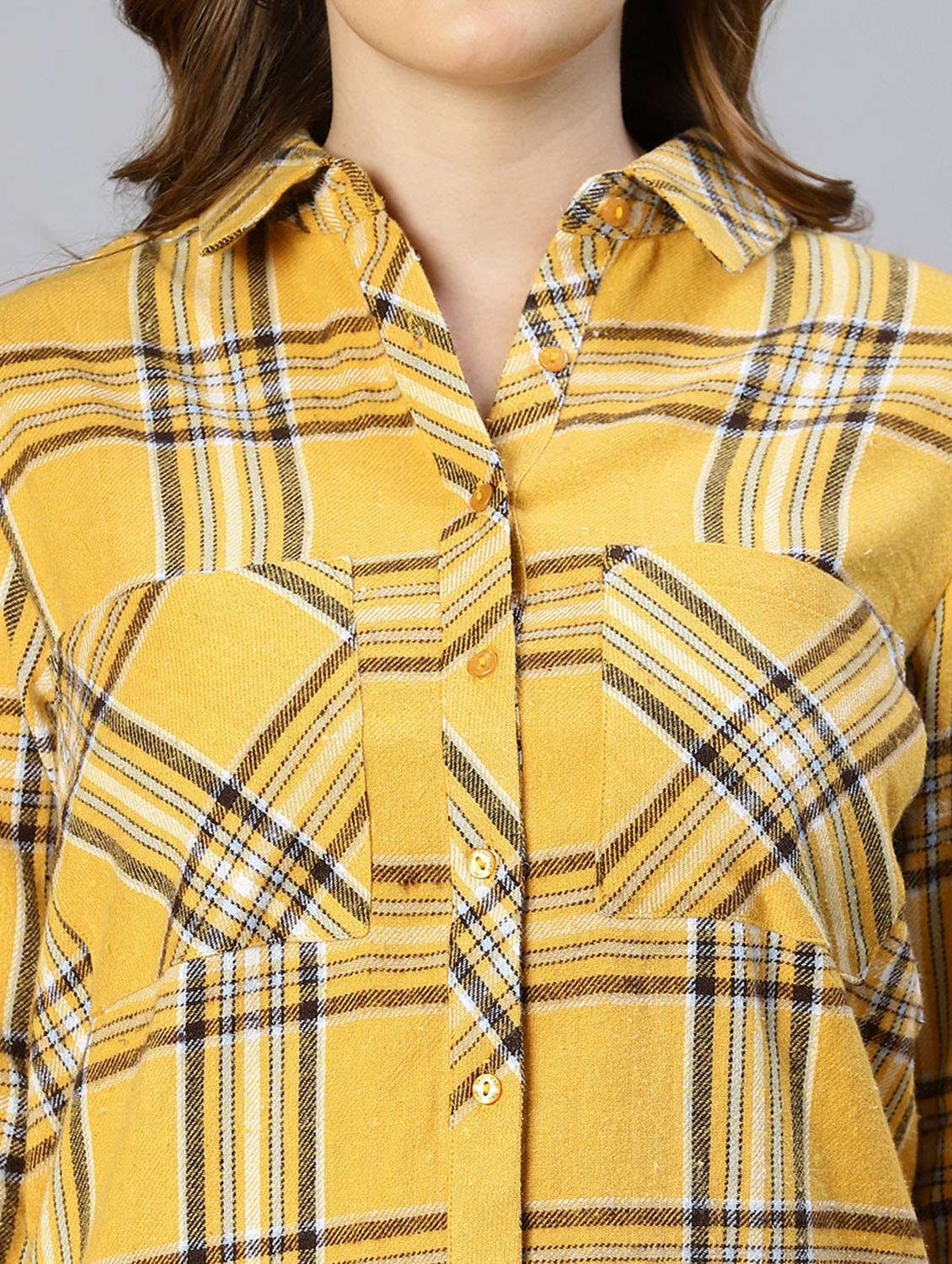 yellow checkered regular shirt - 18634658 -  Standard Image - 6