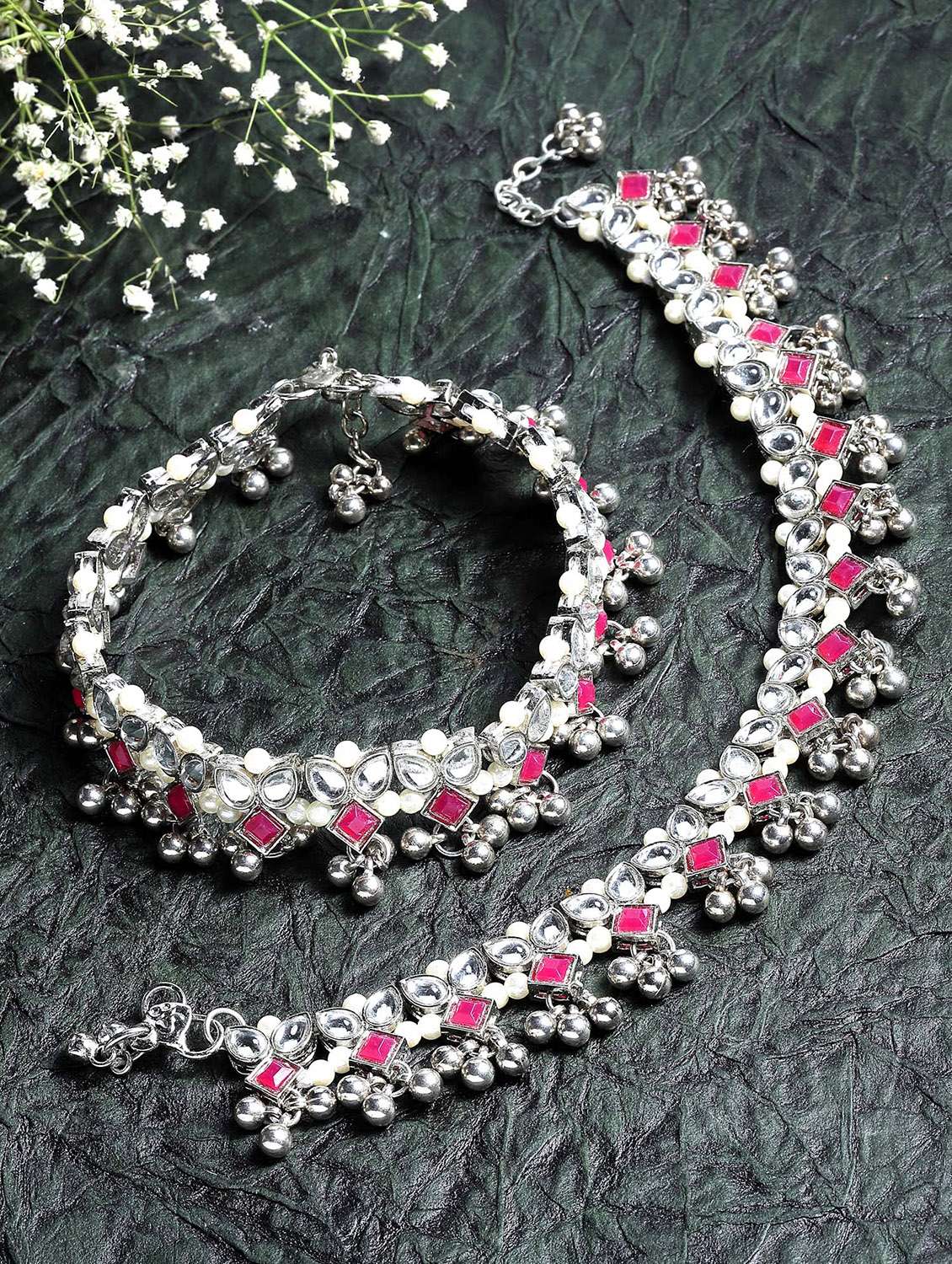 red metal anklet