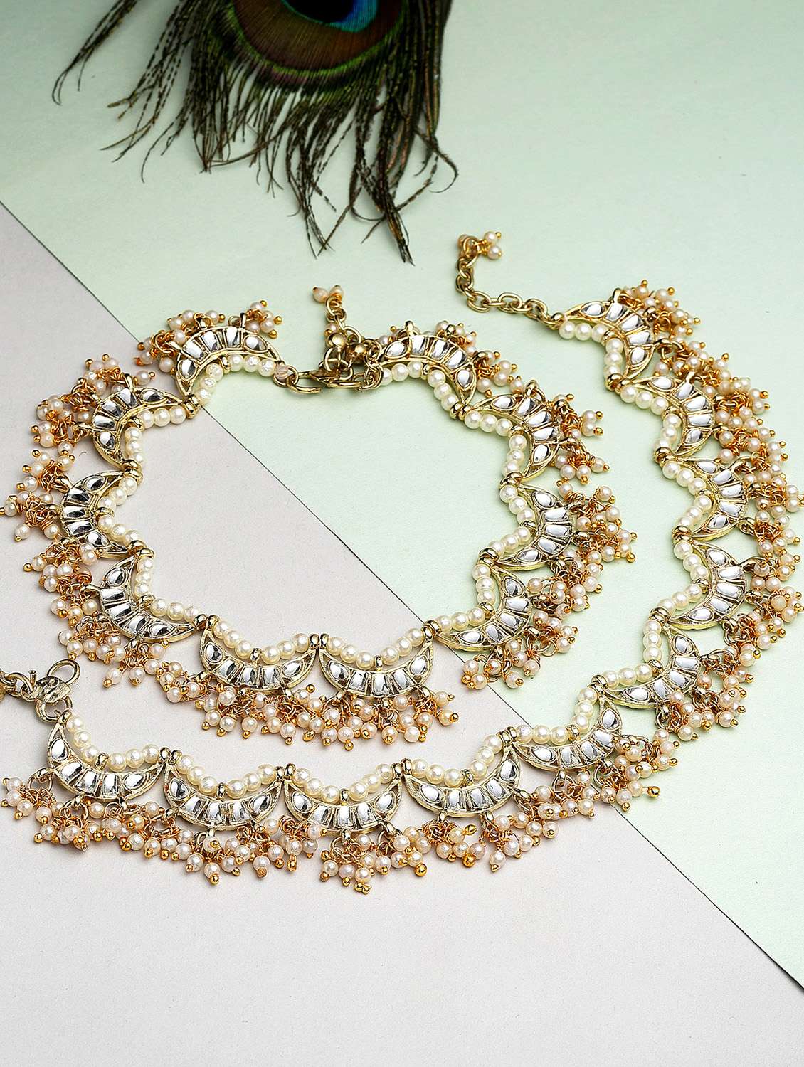 gold metal anklet