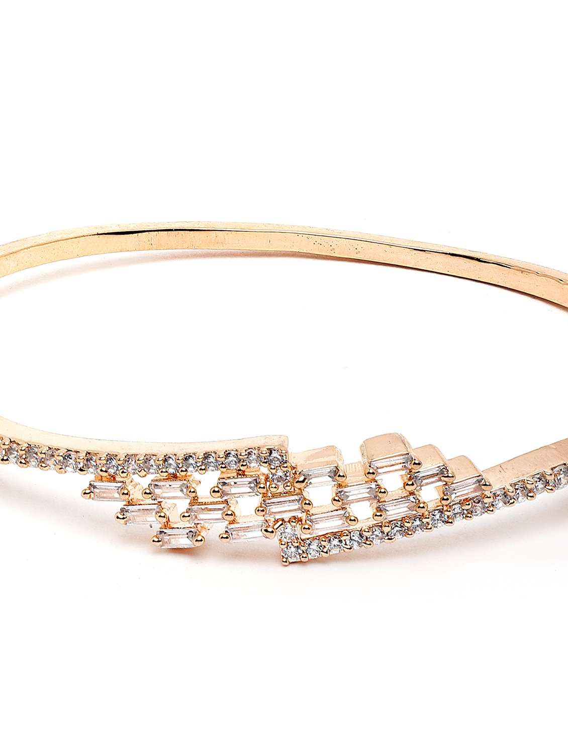 rose gold plated american diamond studded bangle - 18635674 -  Standard Image - 4