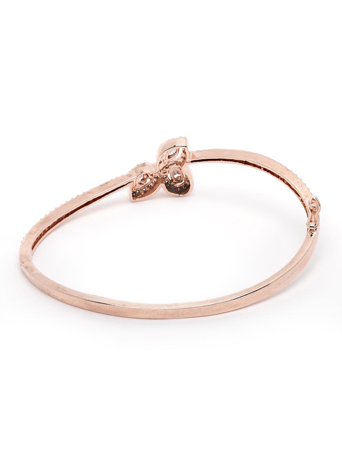 american diamond studded rose gold plated bangle - 18635675 -  Standard Image - 1