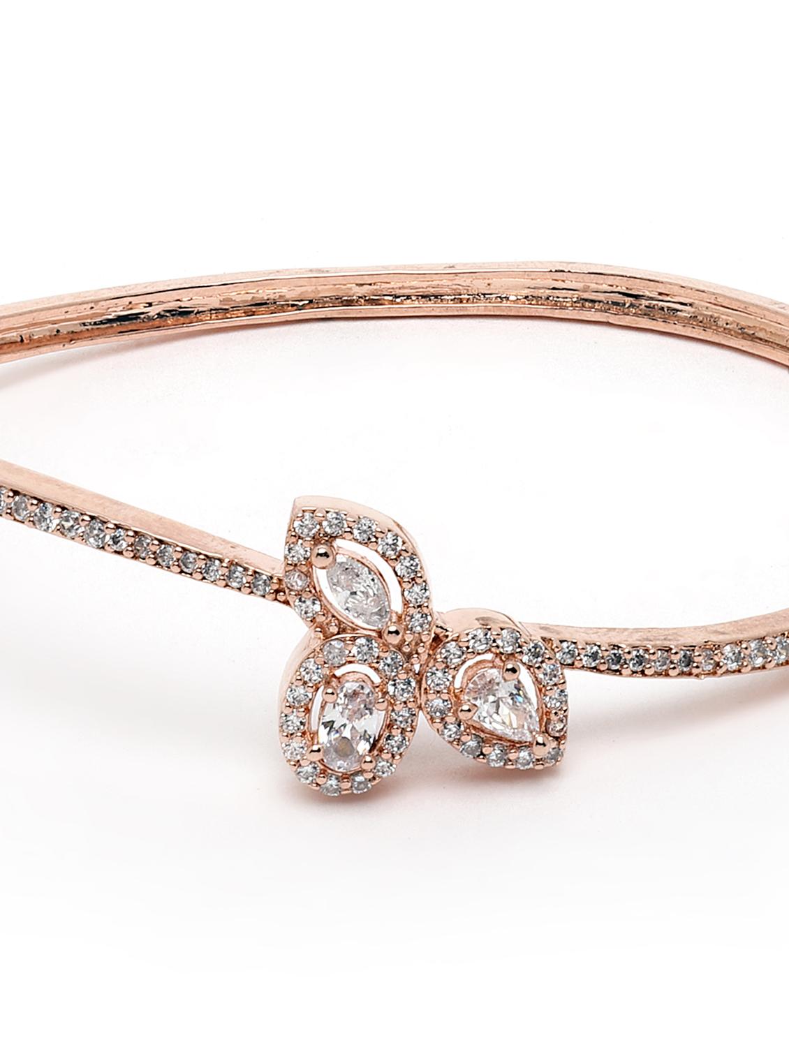 american diamond studded rose gold plated bangle - 18635675 - Standard Image - 4
