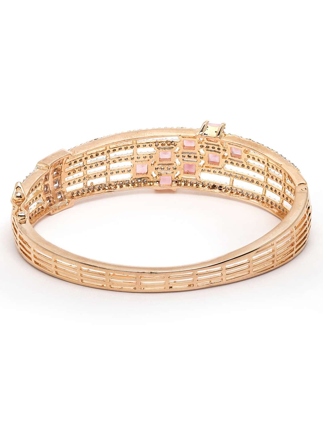 rose gold plated pink cz bangle - 18635686 -  Standard Image - 1