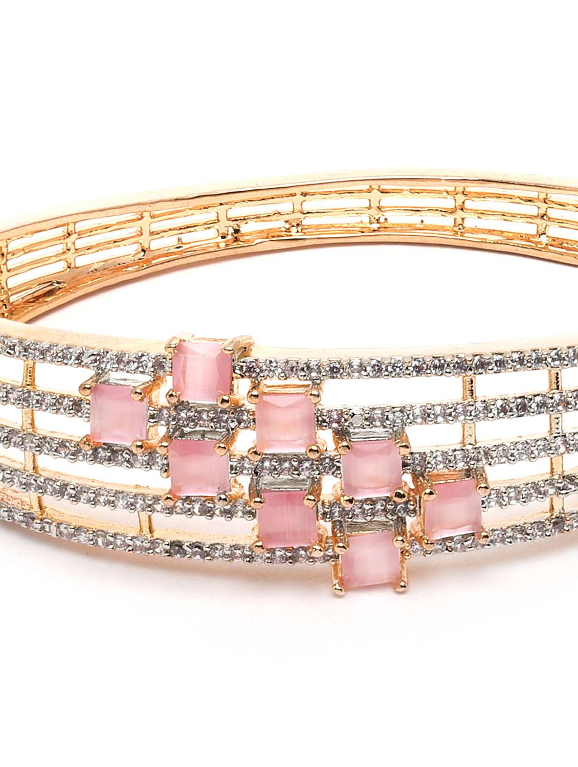 rose gold plated pink cz bangle - 18635686 -  Standard Image - 4