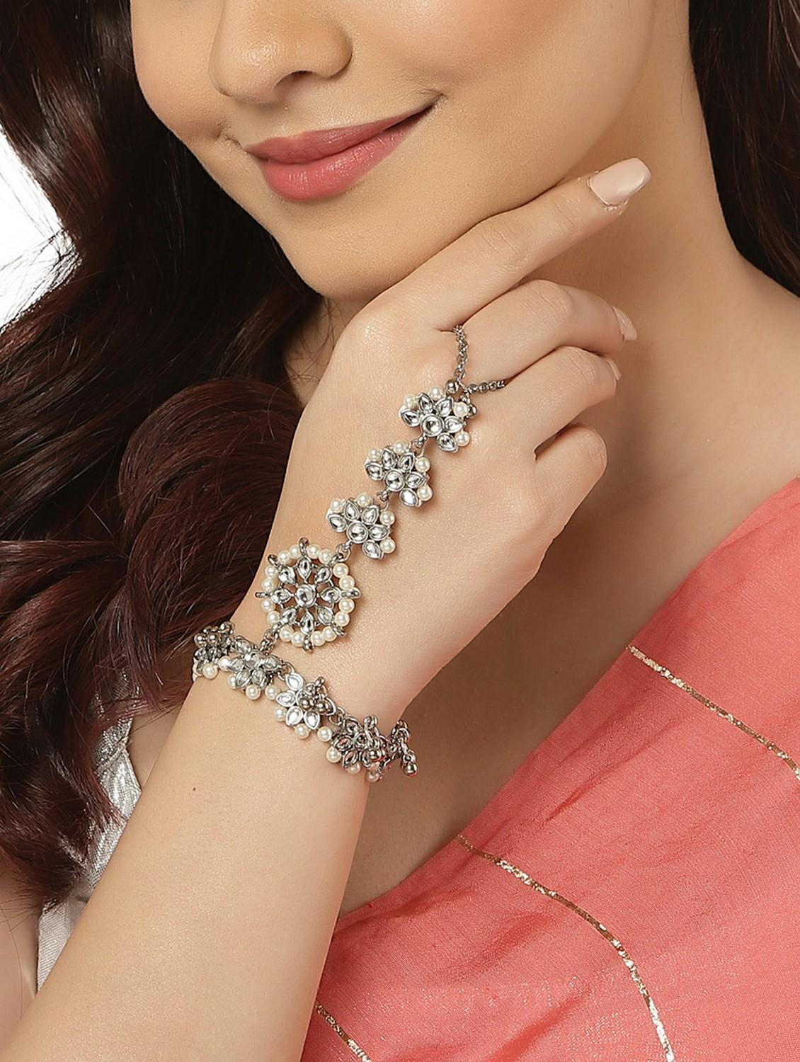 silver metal bangle bracelet - 18635704 - Standard Image - 4