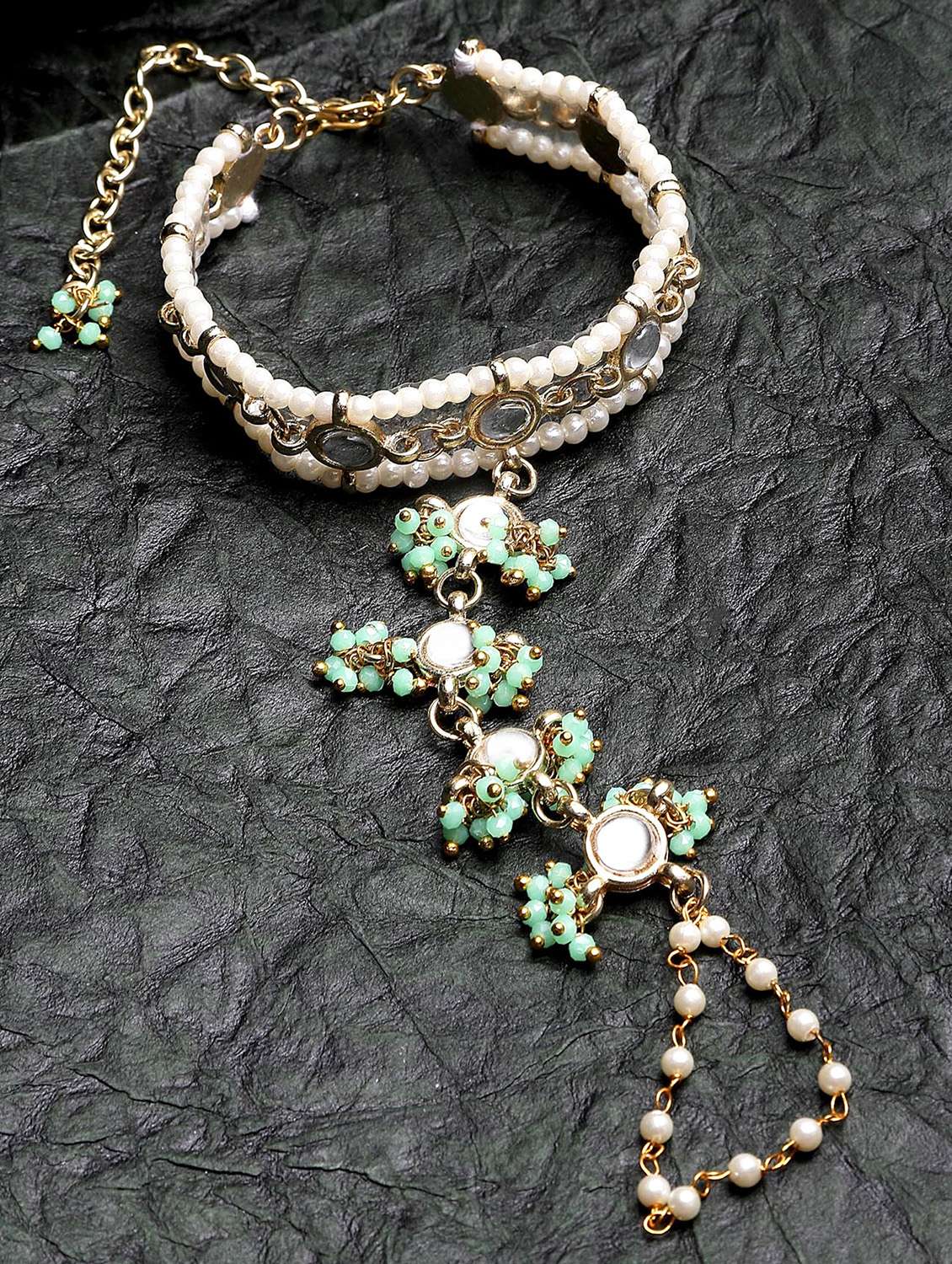 green metal bangle bracelet