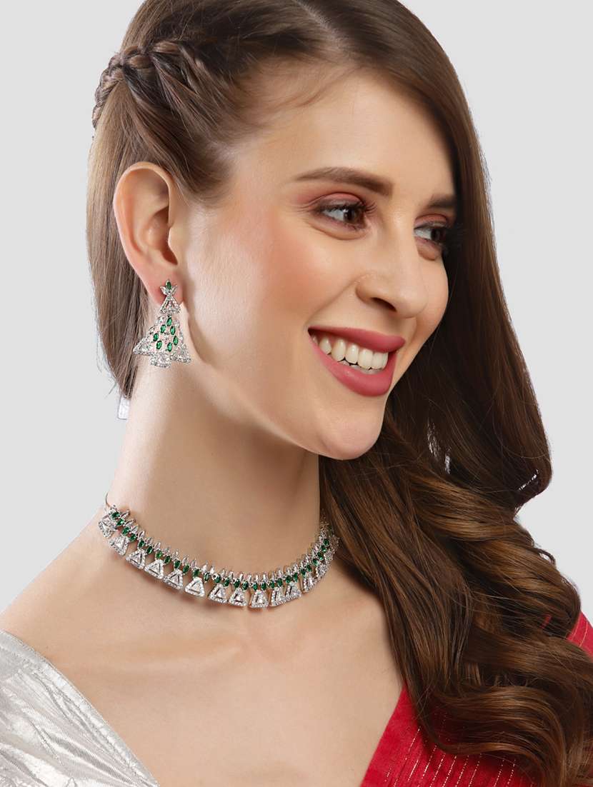 silver plated necklaces and earring set - 18636033 -  Standard Image - 4