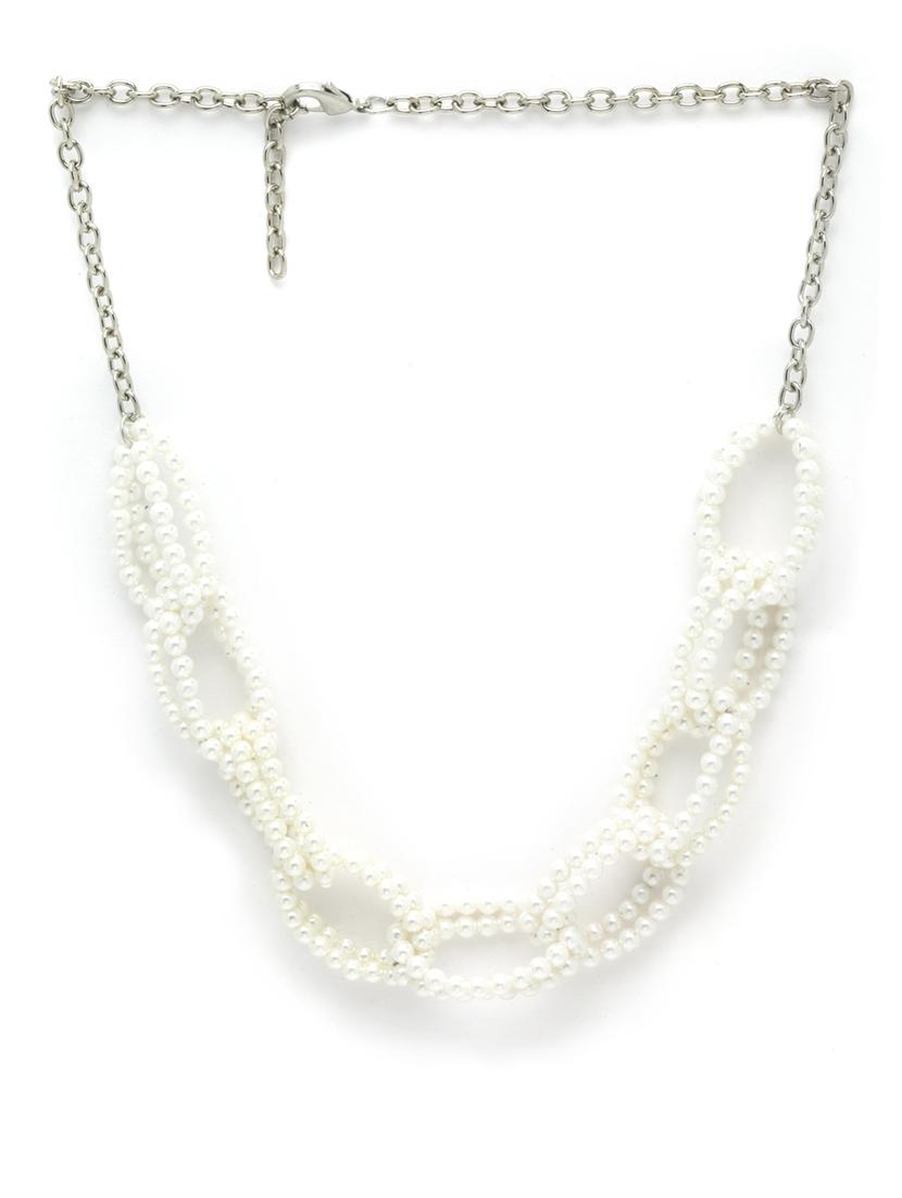 white metal choker necklace - 18636148 - Standard Image - 1