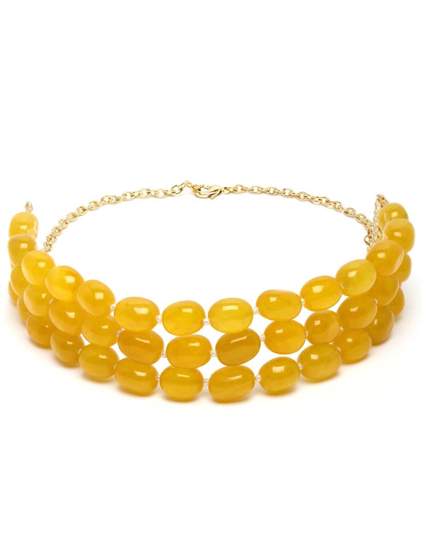 yellow metal choker necklace - 18636149 - Standard Image - 1