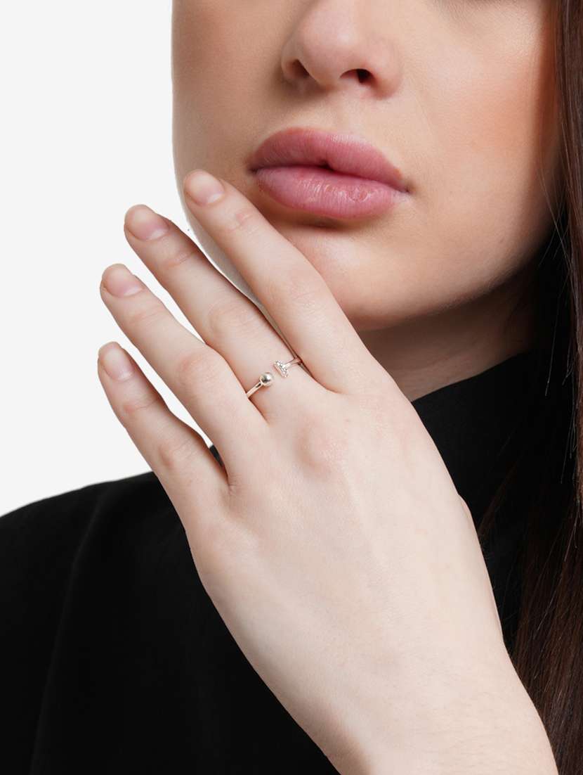 silver metal finger  ring - 18636170 -  Standard Image - 4