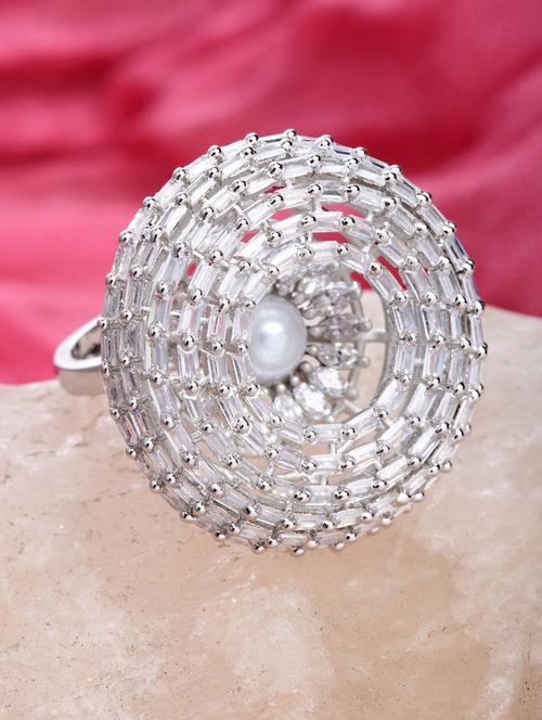 silver plated cocktail ring - 18636192 - Standard Image - 0