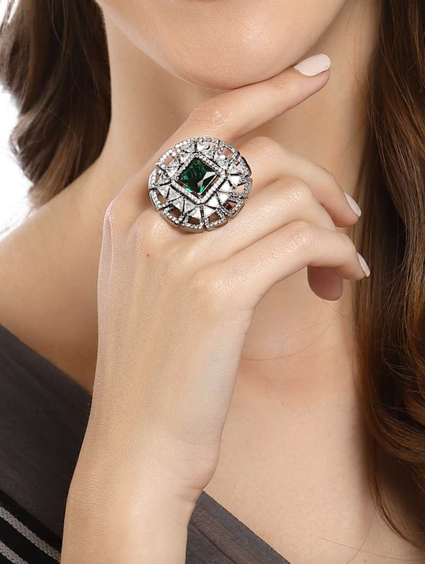 silver plated cocktail ring - 18636194 - Standard Image - 4