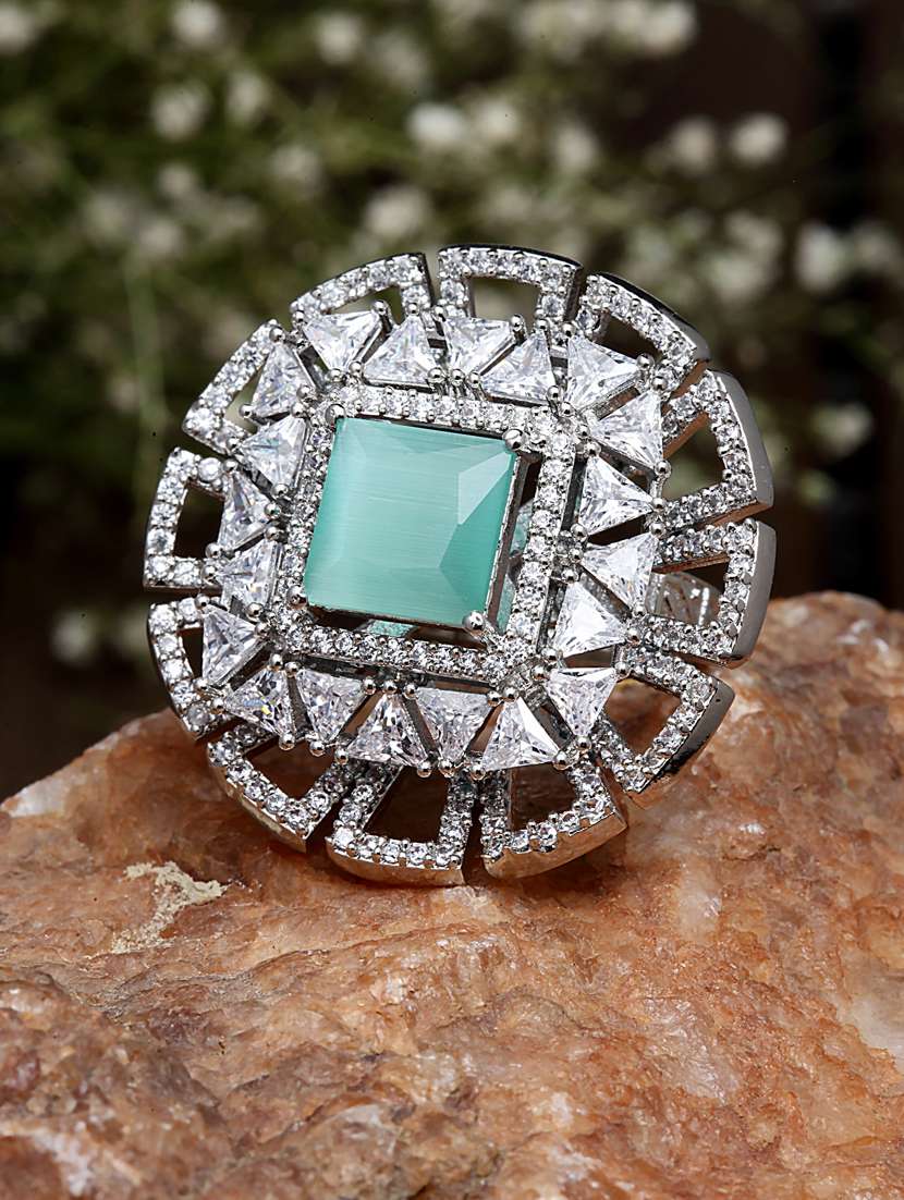 silver plated cocktail ring