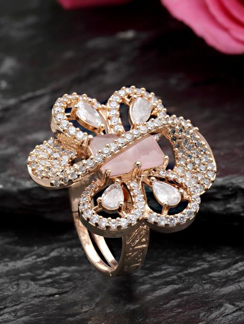 pink metal finger  ring - 18636200 -  Standard Image - 0