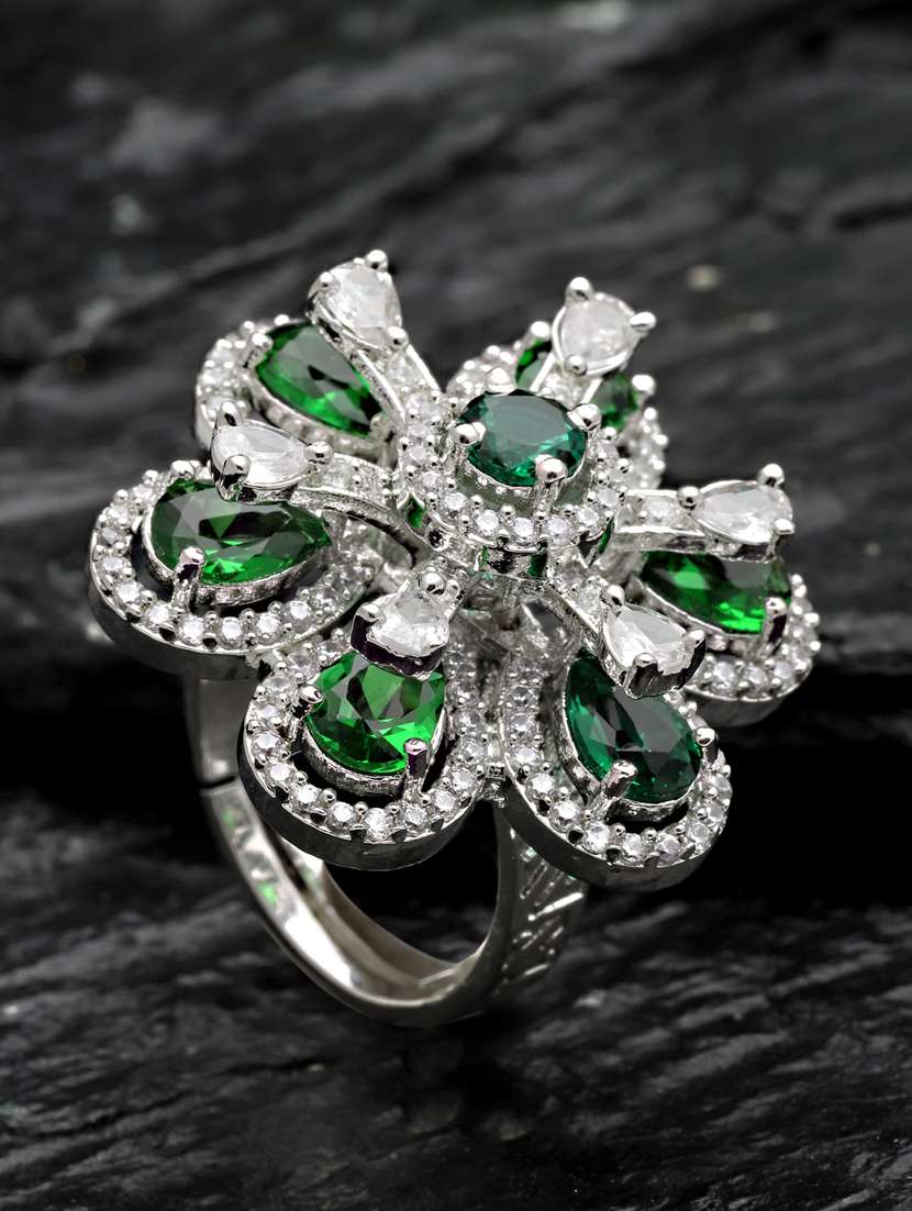 green metal finger  ring