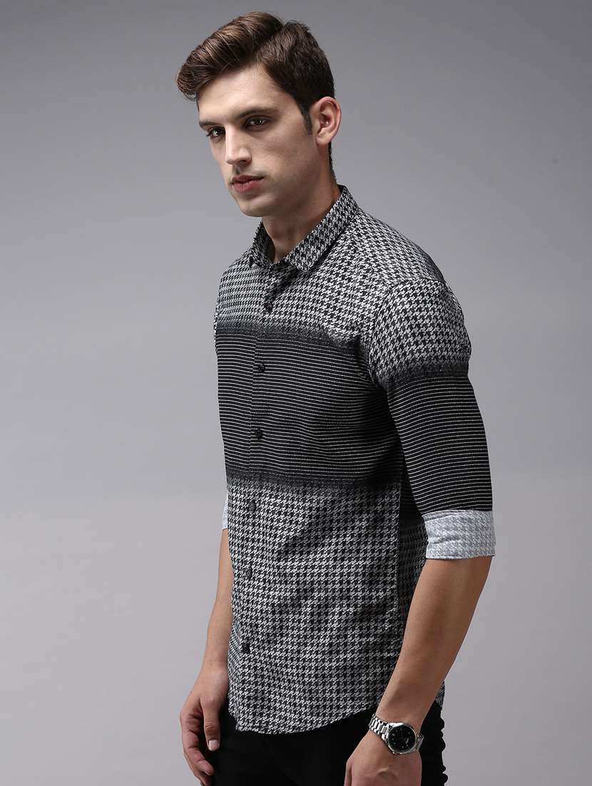 mens houndstooth casual shirt - 18636823 -  Standard Image - 1