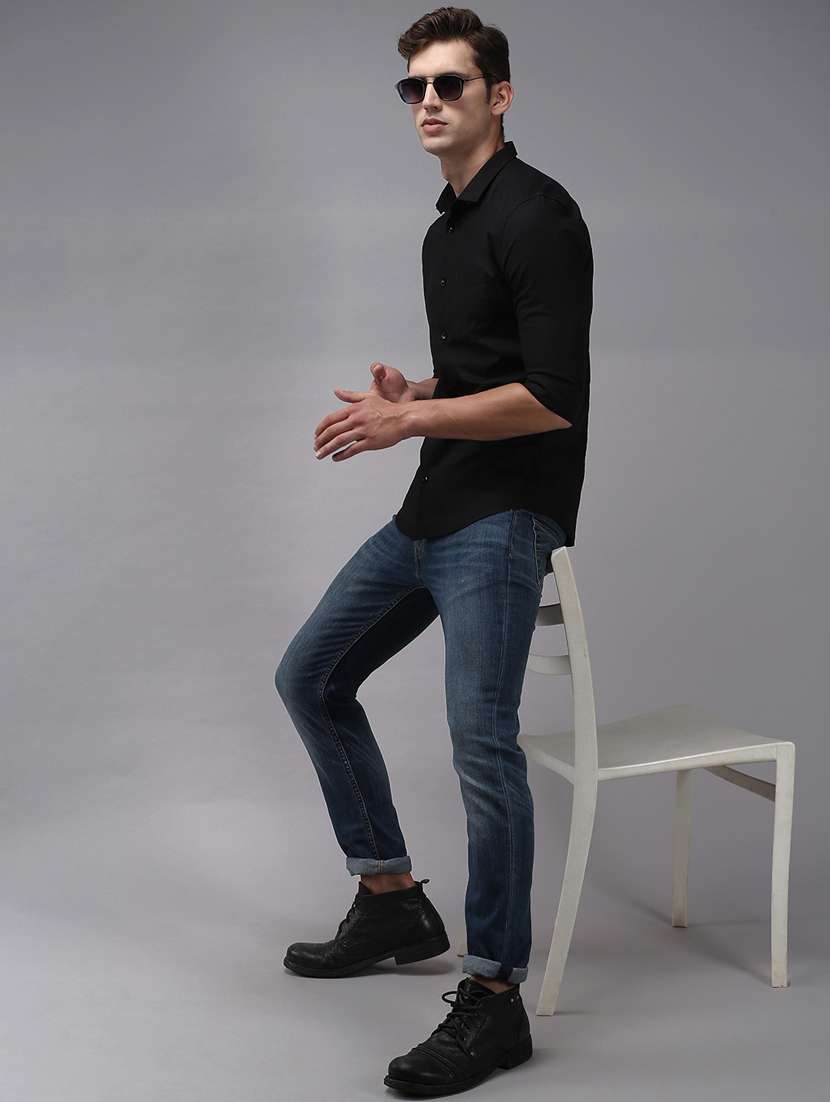 mens solid casual shirt - 18636844 -  Standard Image - 4