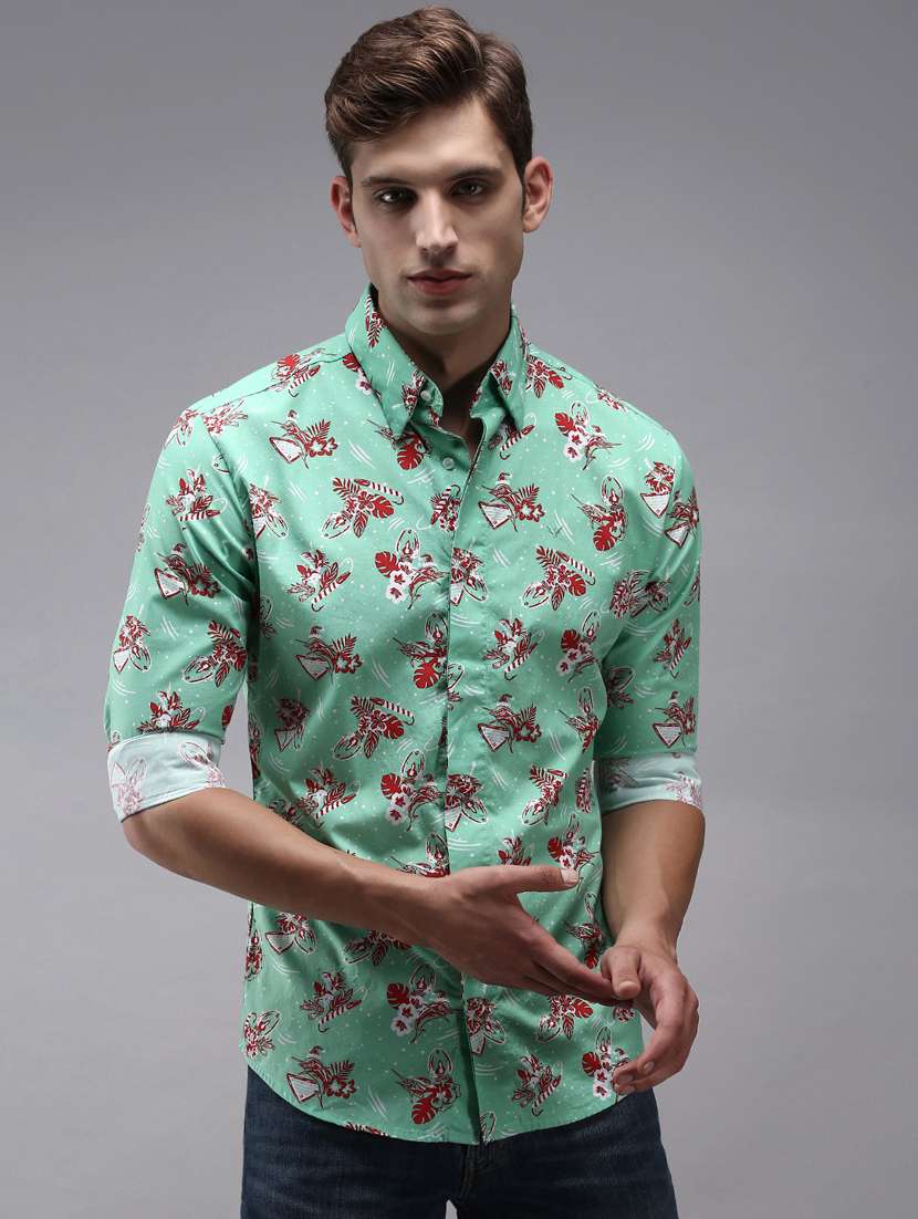 mens florals casual shirt