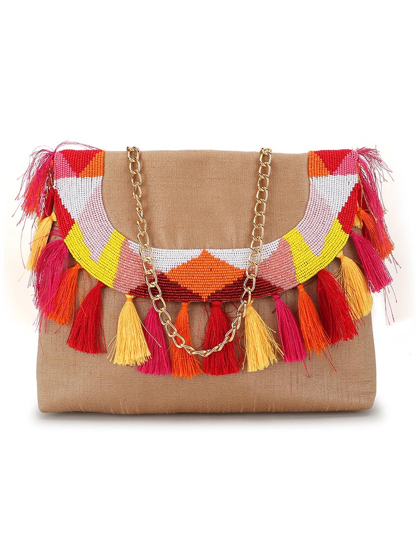 gold embellished ethnic clutch - 18636957 - Zoom Image - 0