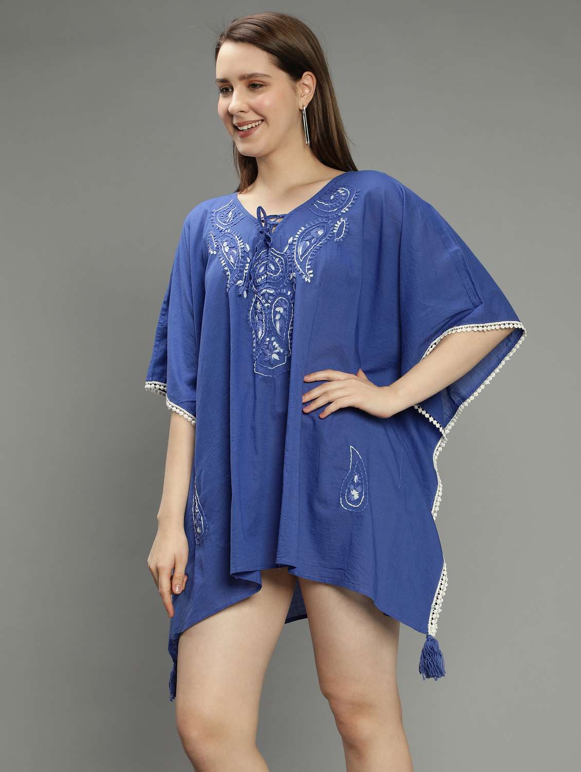 blue cotton dresses kaftan - 18637136 -  Standard Image - 1