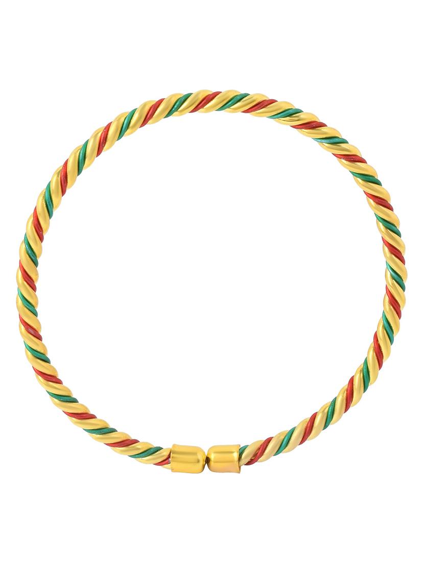 multi colored brass bangle bracelet - 18637274 - Standard Image - 1