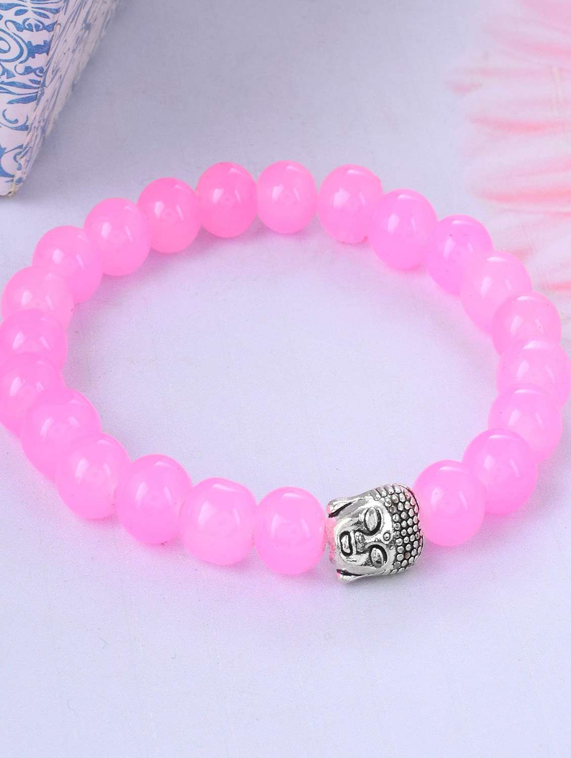 pink beaded bracelet