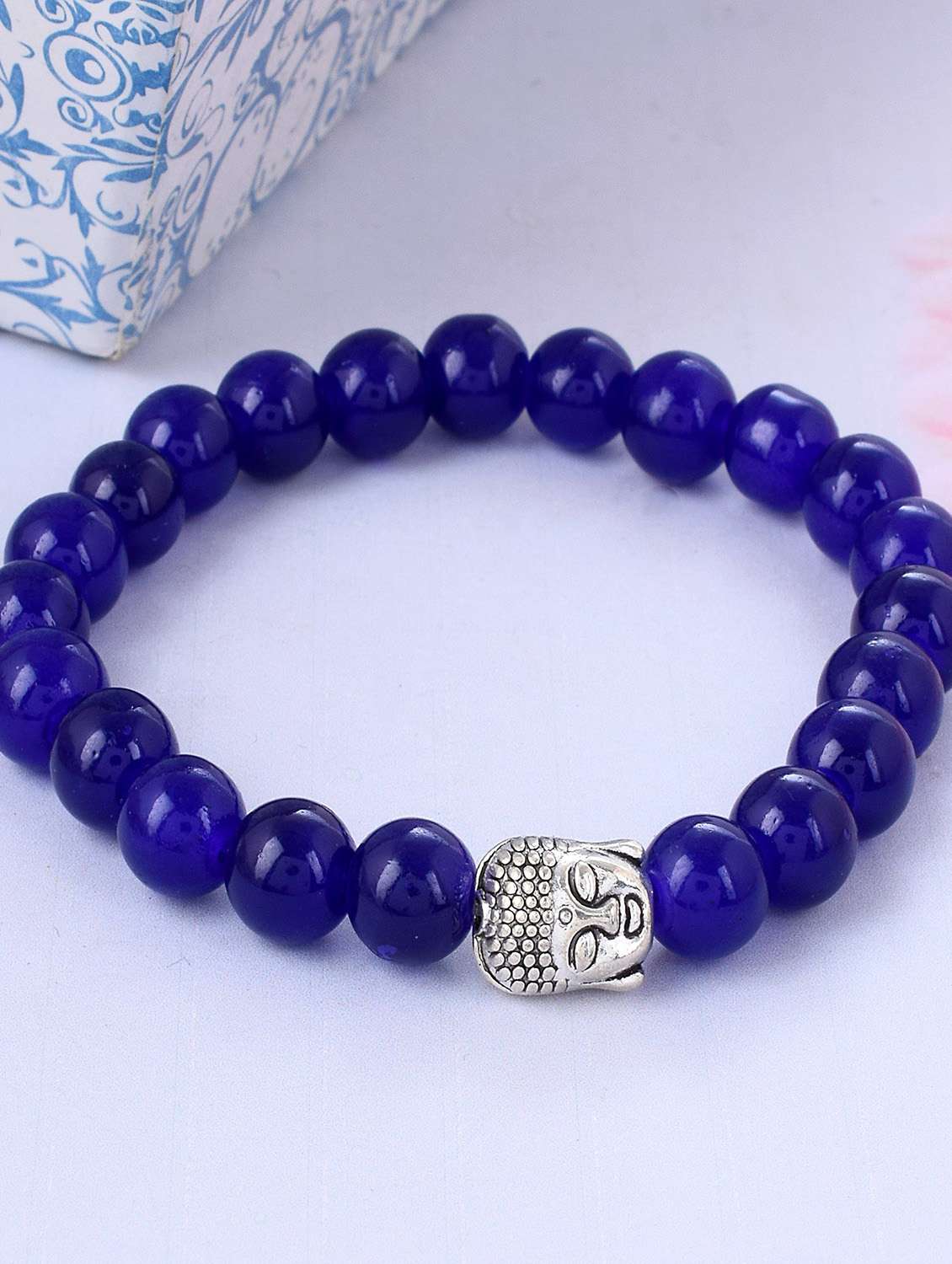 blue beaded bracelet
