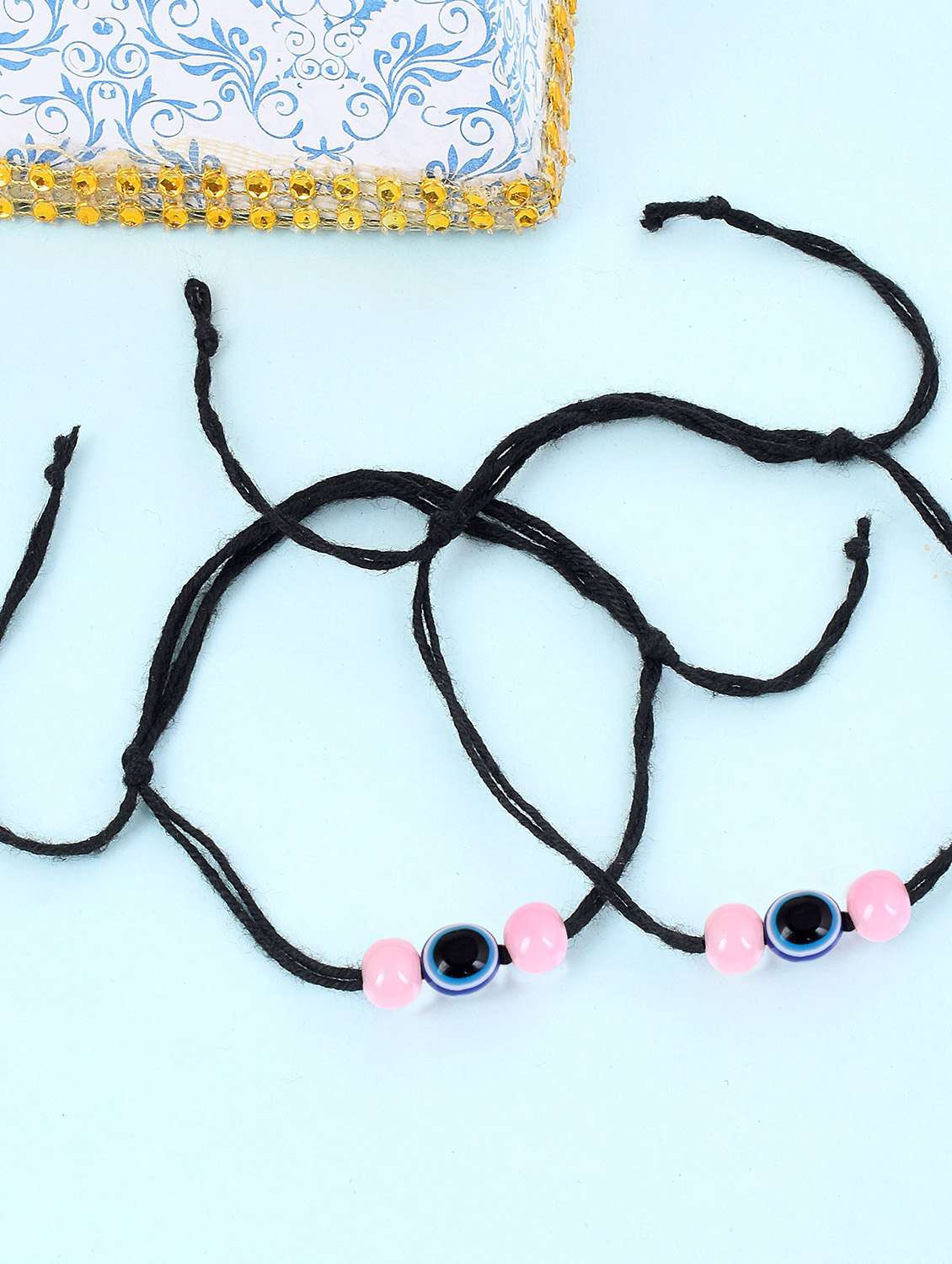 multi color evil eye beads anklet dori