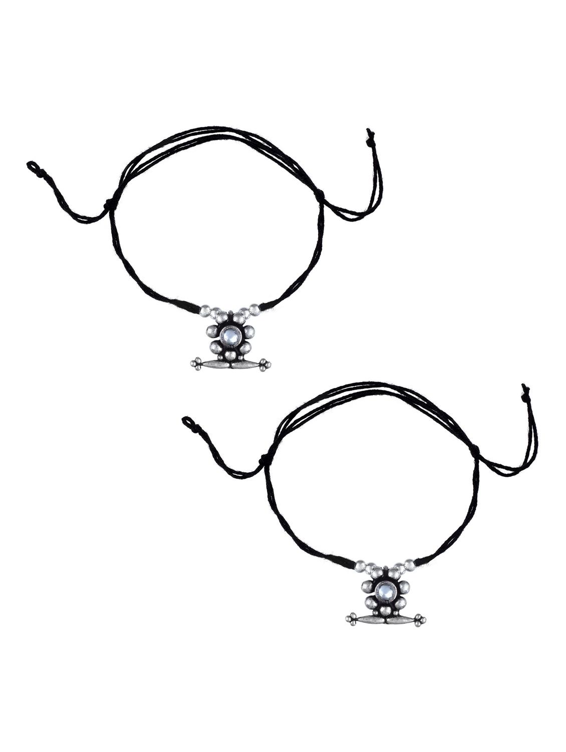 trendy flower shape charm antique finish anklet dori - 18637438 - Standard Image - 1