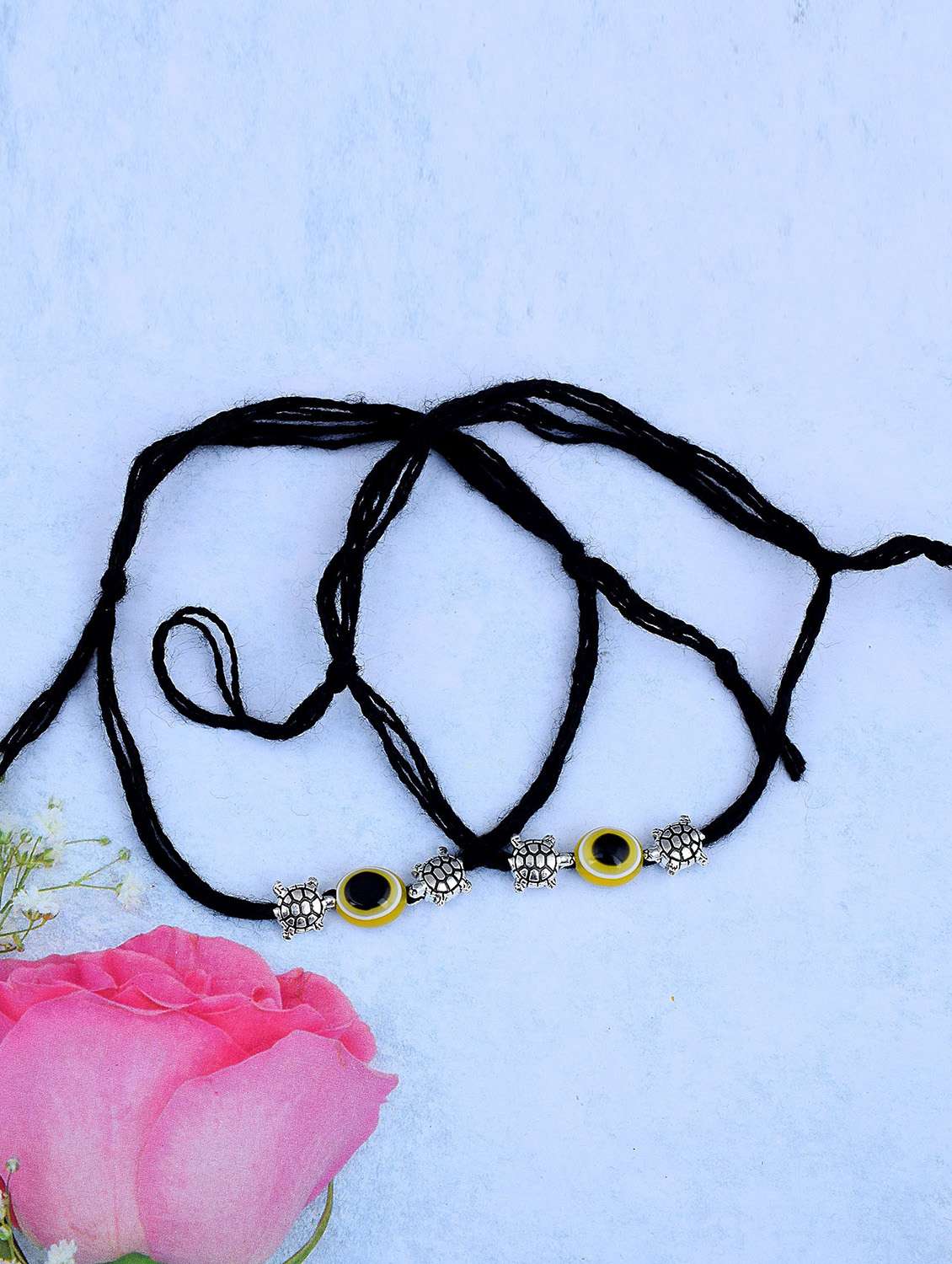 trendy bead with tortoise charm anklets