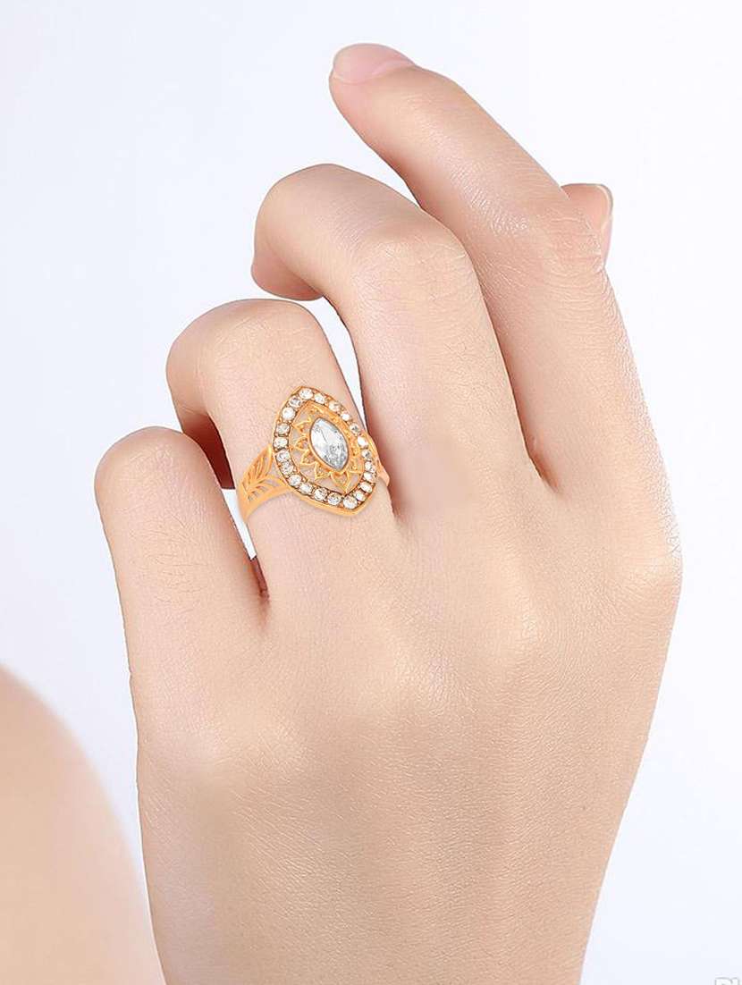 gold brass finger  ring - 18637530 -  Standard Image - 4