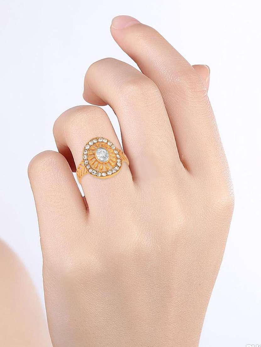 gold brass finger  ring - 18637560 -  Standard Image - 4