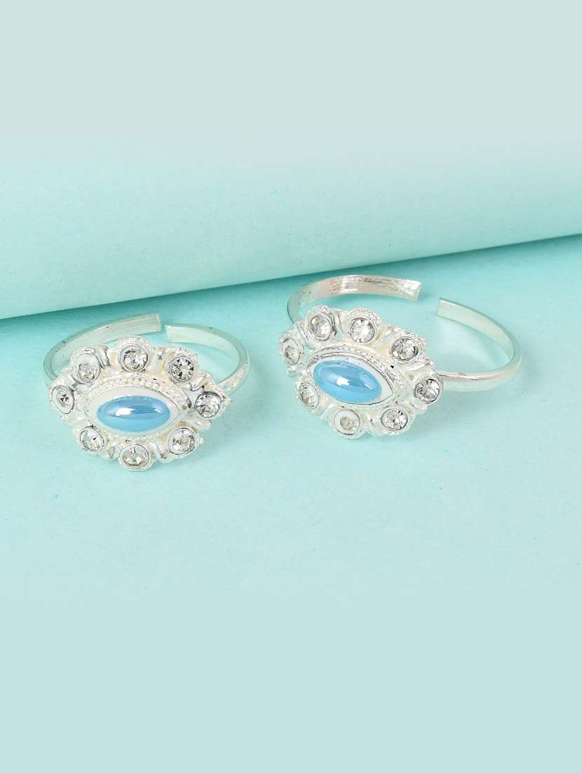 multi colored brass toe  ring