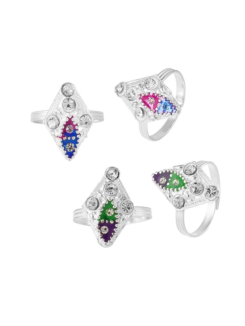 multi colored brass combo toe ring - 18637618 - Standard Image - 1