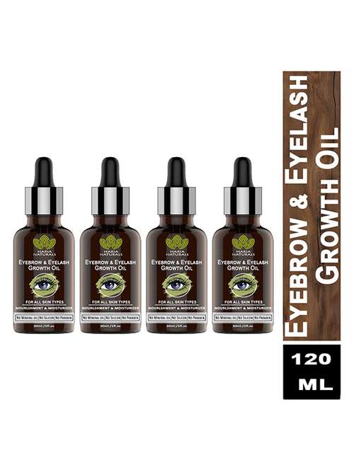 100% pure eyebrow & eyelashes growth oil-enriched with natural ingredients 30 ml (pack of 4) 120ml