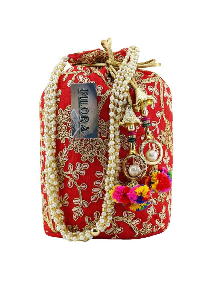 pack of 4 embroidered ethnic potlis - 18640469 -  Standard Image - 1