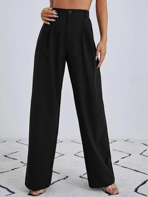 high rise solid trouser - 18641594 -  Standard Image - 0