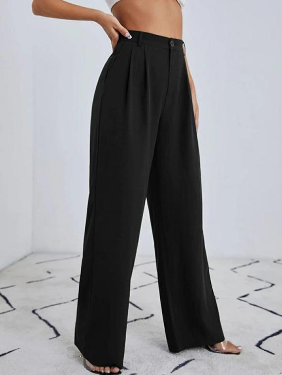 high rise solid trouser - 18641594 - Standard Image - 1