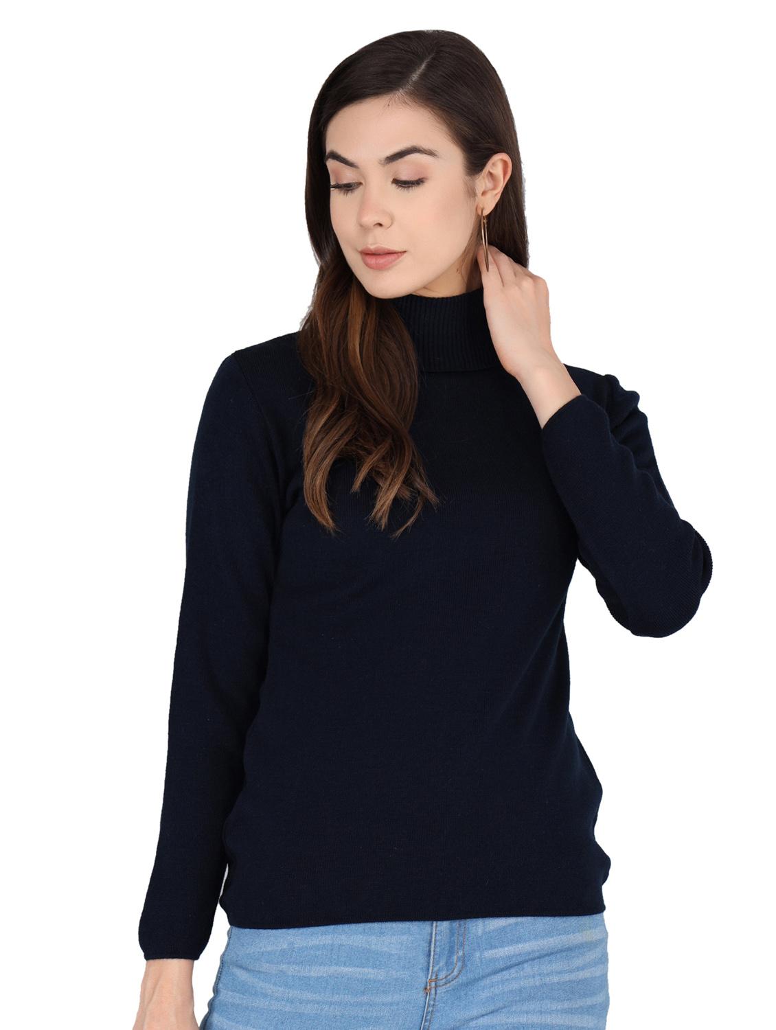 turtle neck solid wool cardigan - 18642404 - Standard Image - 1