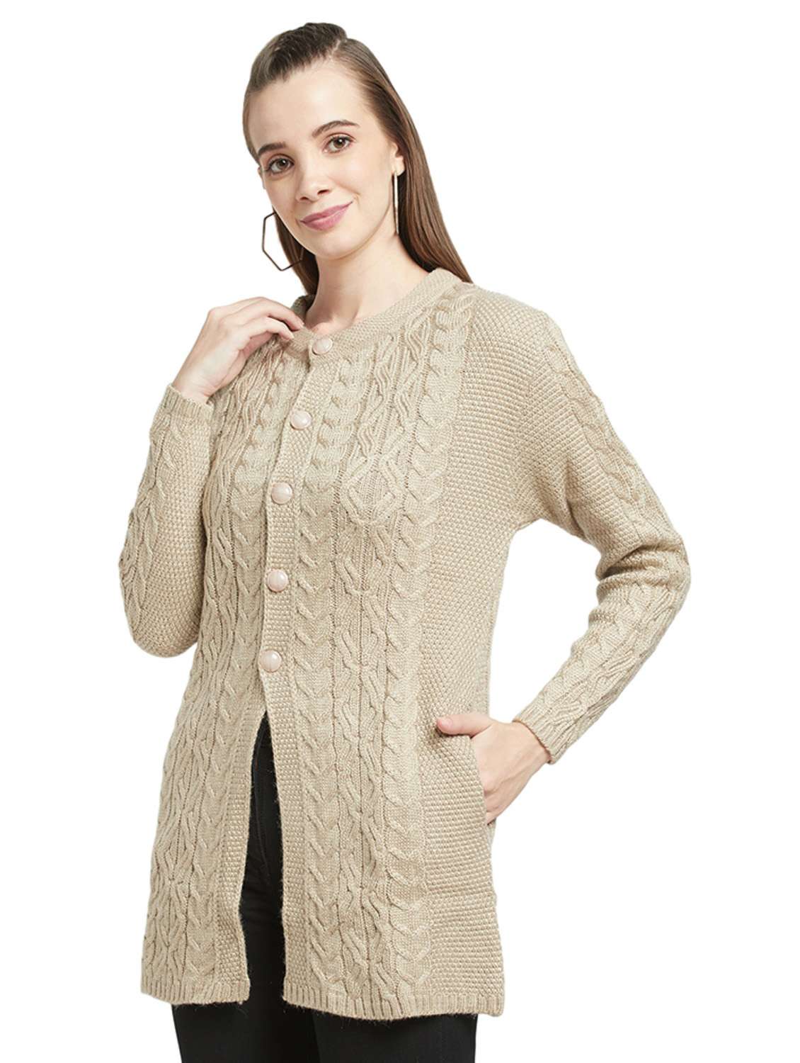 open front wool cardigan - 18642558 -  Standard Image - 1